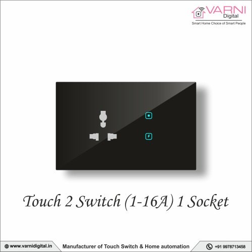 Touch 2 Switch (1-16A) 1 Socket