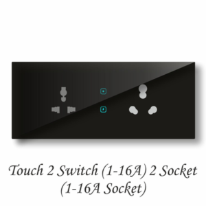 Touch 2 Switch (1-16A) 2 Socket (1-16A Socket)