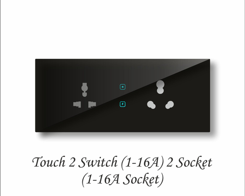 Touch 2 Switch (1-16A) 2 Socket (1-16A Socket)