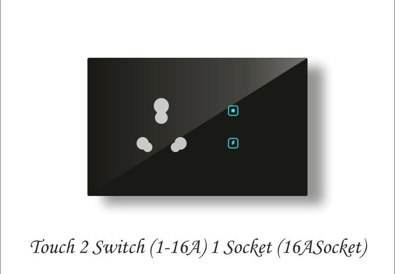 Touch 2 Switch (1-16A) 1 Socket (16A Socket)
